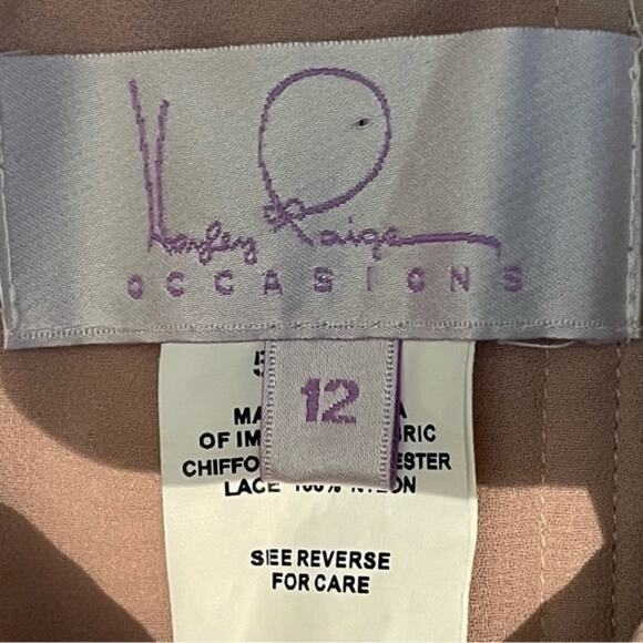 Hayley Paige Occasions Dusty Rose Evening Party Event Maxi Dress NWT Size 12 - Picture 8 of 14